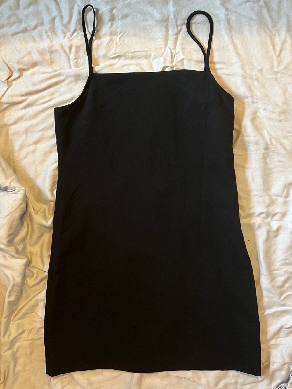 Black Spaghetti-Strap Mini Dress